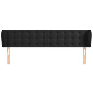 vidaXL Headboard with Wings Black 203x23x78/88 cm Velvet
