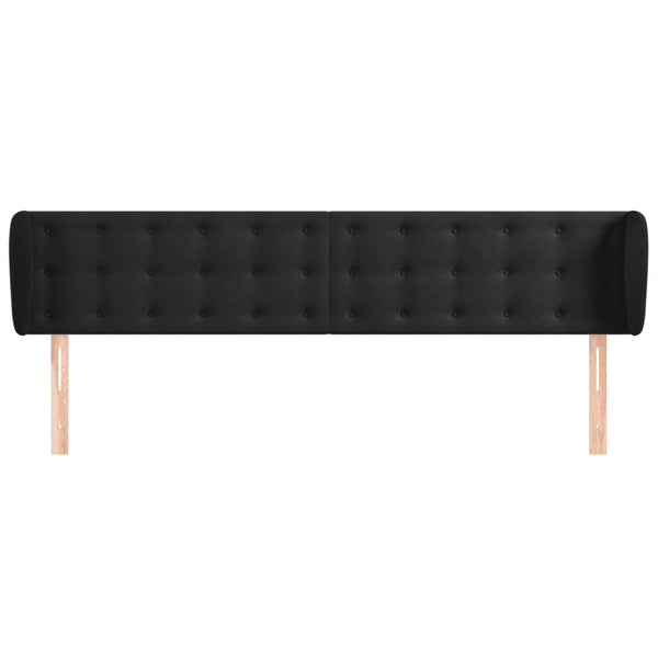 vidaXL Headboard with Wings Black 203x23x78/88 cm Velvet