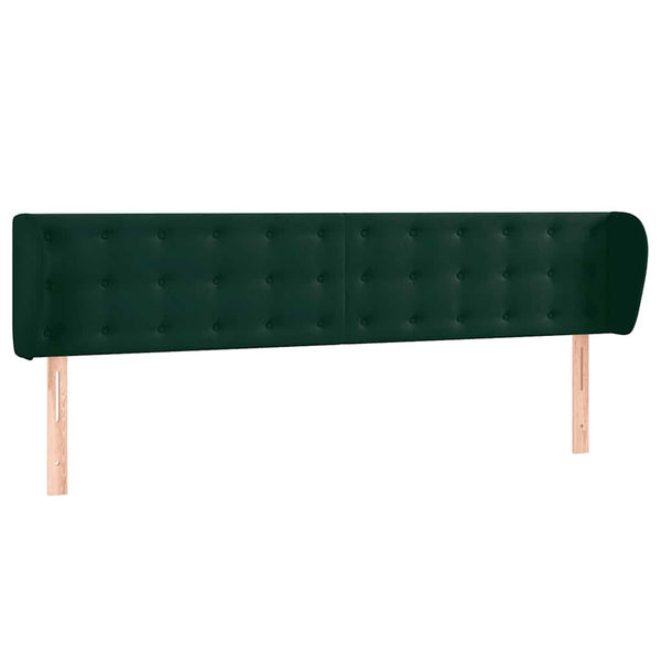 vidaXL Wingback Headboard Dark Green 203x23x78/88 cm Velvet