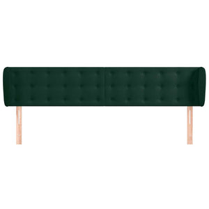 vidaXL Wingback Headboard Dark Green 203x23x78/88 cm Velvet
