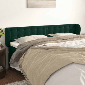vidaXL Wingback Headboard Dark Green 203x23x78/88 cm Velvet