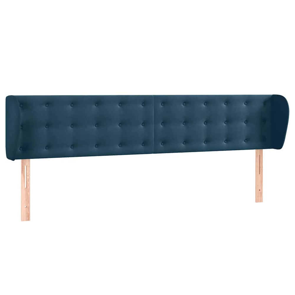 vidaXL Wingback Headboard Dark Blue 203x23x78/88 cm Velvet