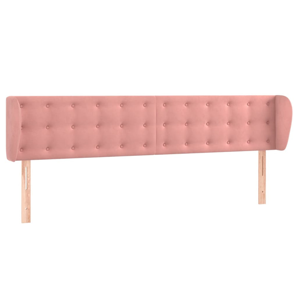 vidaXL Headboard with Ears Pink 203x23x78/88 cm Velvet