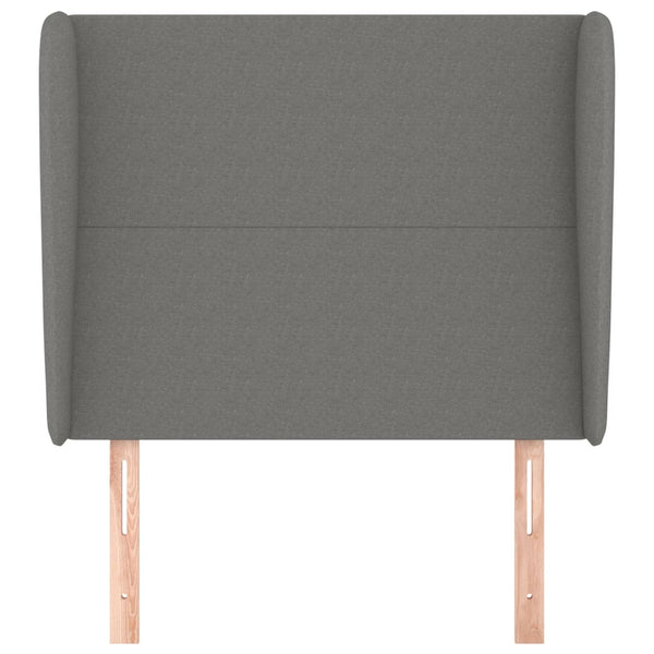 vidaXL Wingback Headboard Dark Grey 83x23x118/128 cm Fabric