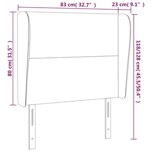 vidaXL Wingback Headboard Black 83x23x118/128 cm Fabric