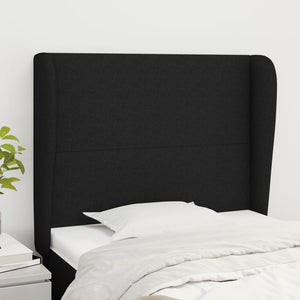 vidaXL Wingback Headboard Black 83x23x118/128 cm Fabric