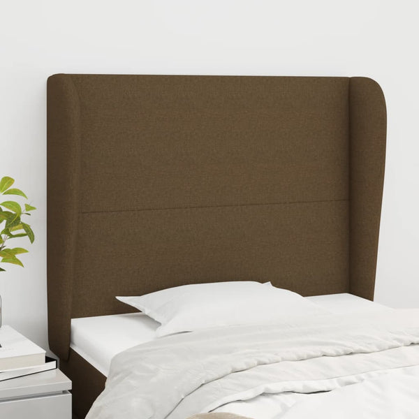 vidaXL Wingback Headboard Dark Brown 83x23x118/128 cm Fabric