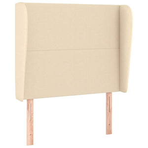 vidaXL Wingback Headboard Cream 83x23x118/128 cm Fabric