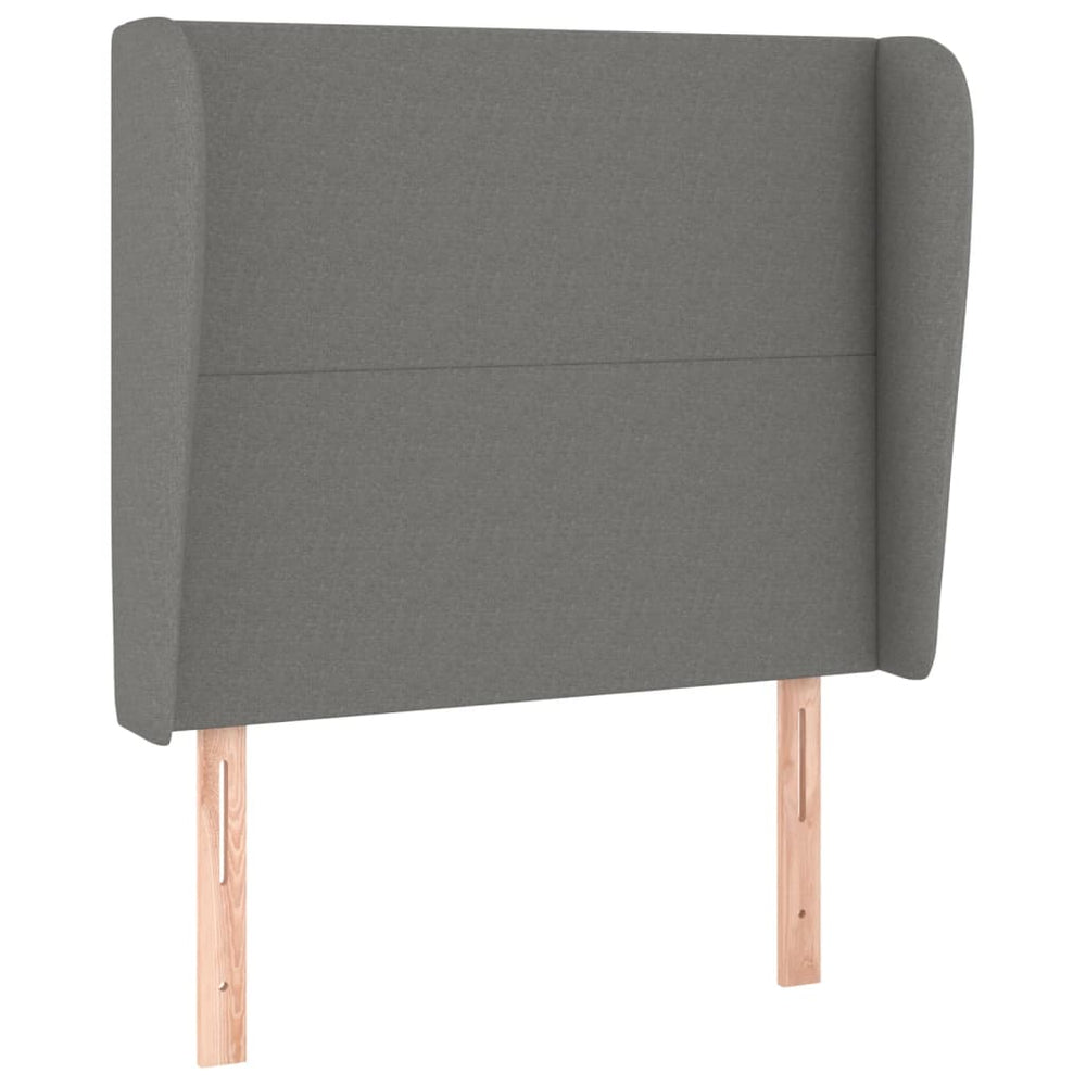 vidaXL Wingback Headboard Dark Grey 93x23x118/128 cm Fabric