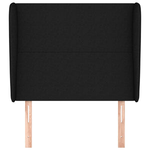 vidaXL Wingback Headboard Black 93x23x118/128 cm Fabric