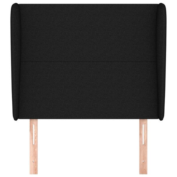 vidaXL Wingback Headboard Black 93x23x118/128 cm Fabric
