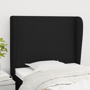 vidaXL Wingback Headboard Black 93x23x118/128 cm Fabric