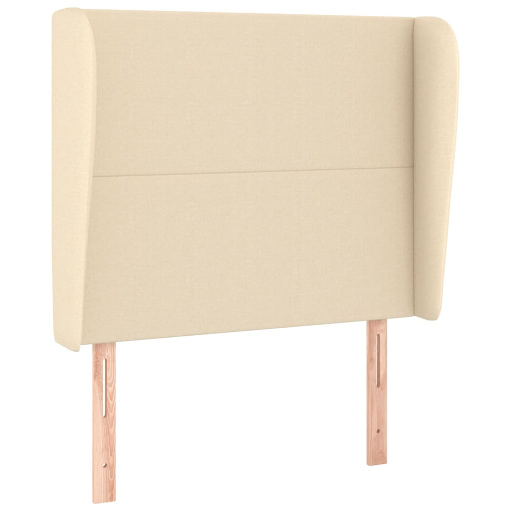 vidaXL Wingback Headboard Cream 93x23x118/128 cm Fabric