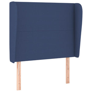 vidaXL Wingback Headboard Blue 93x23x118/128 cm Fabric