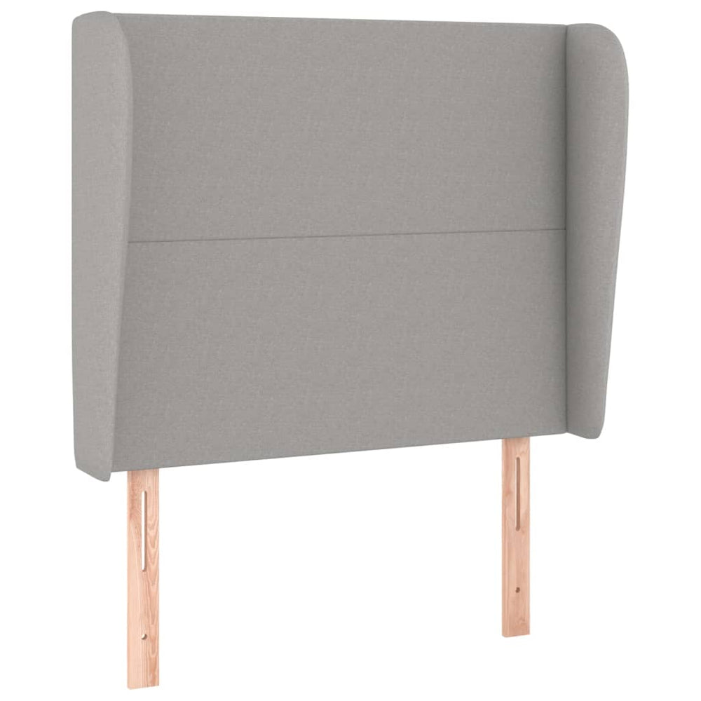 vidaXL Wingback Headboard Light Grey 103x23x118/128 cm Fabric