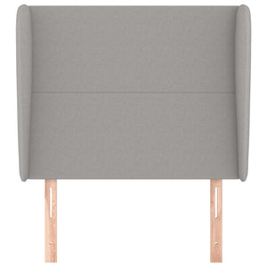 vidaXL Wingback Headboard Light Grey 103x23x118/128 cm Fabric