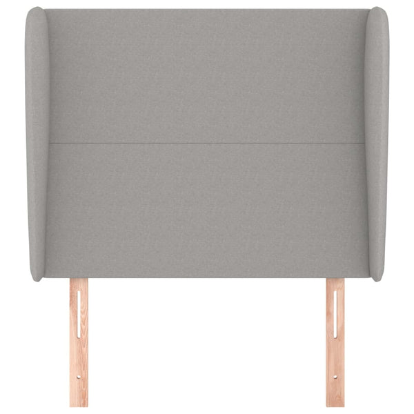 vidaXL Wingback Headboard Light Grey 103x23x118/128 cm Fabric