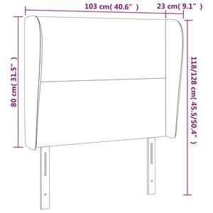 vidaXL Wingback Headboard Light Grey 103x23x118/128 cm Fabric