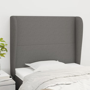 vidaXL Wingback Headboard Dark Grey 103x23x118/128 cm Fabric