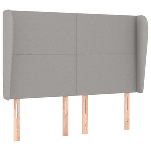vidaXL Wingback Headboard Light Gray 147x23x118/128 cm Fabric
