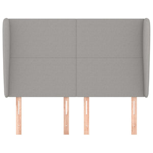 vidaXL Wingback Headboard Light Gray 147x23x118/128 cm Fabric