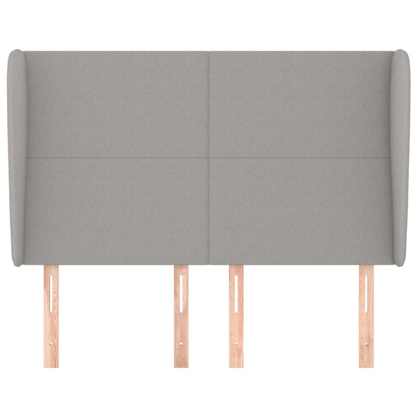 vidaXL Wingback Headboard Light Gray 147x23x118/128 cm Fabric