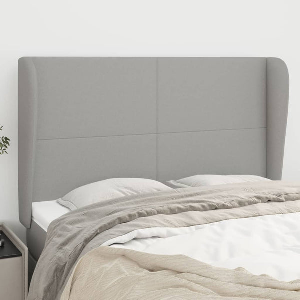 vidaXL Wingback Headboard Light Gray 147x23x118/128 cm Fabric