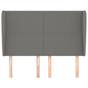vidaXL Wingback Headboard Dark Grey 147x23x118/128 cm Fabric