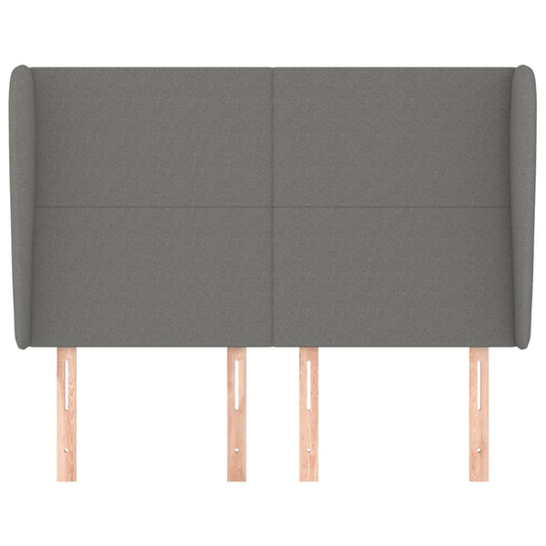 vidaXL Wingback Headboard Dark Grey 147x23x118/128 cm Fabric