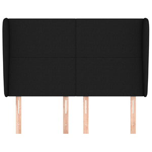 vidaXL Wingback Headboard Black 147x23x118/128 cm Fabric