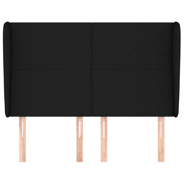 vidaXL Wingback Headboard Black 147x23x118/128 cm Fabric