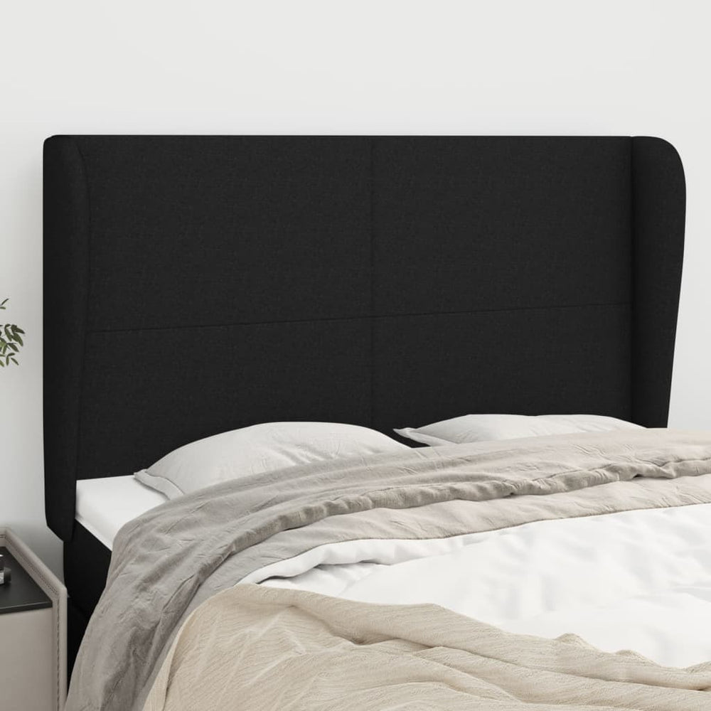 vidaXL Wingback Headboard Black 147x23x118/128 cm Fabric