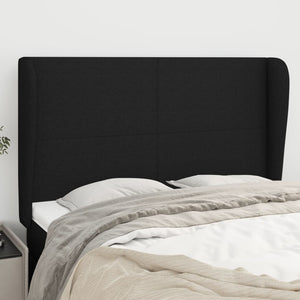 vidaXL Wingback Headboard Black 147x23x118/128 cm Fabric