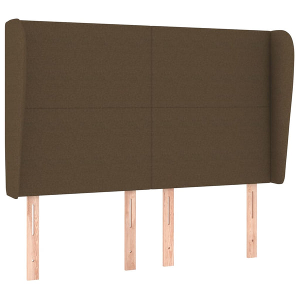 vidaXL Wingback Headboard Dark Brown 147x23x118/128 cm Fabric