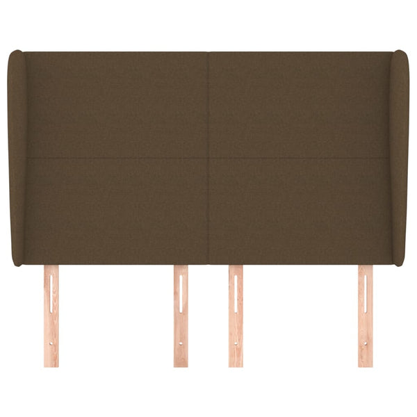 vidaXL Wingback Headboard Dark Brown 147x23x118/128 cm Fabric