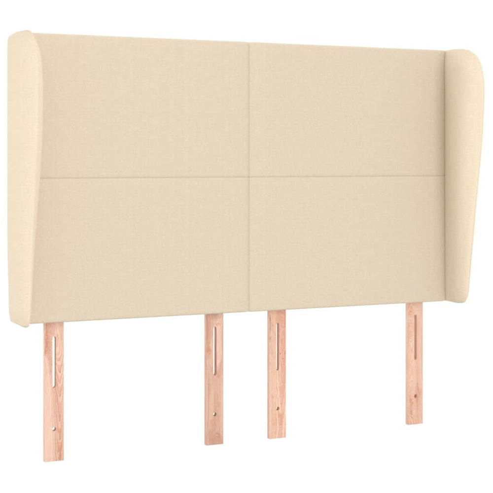 vidaXL Wingback Headboard Cream 147x23x118/128 cm Fabric