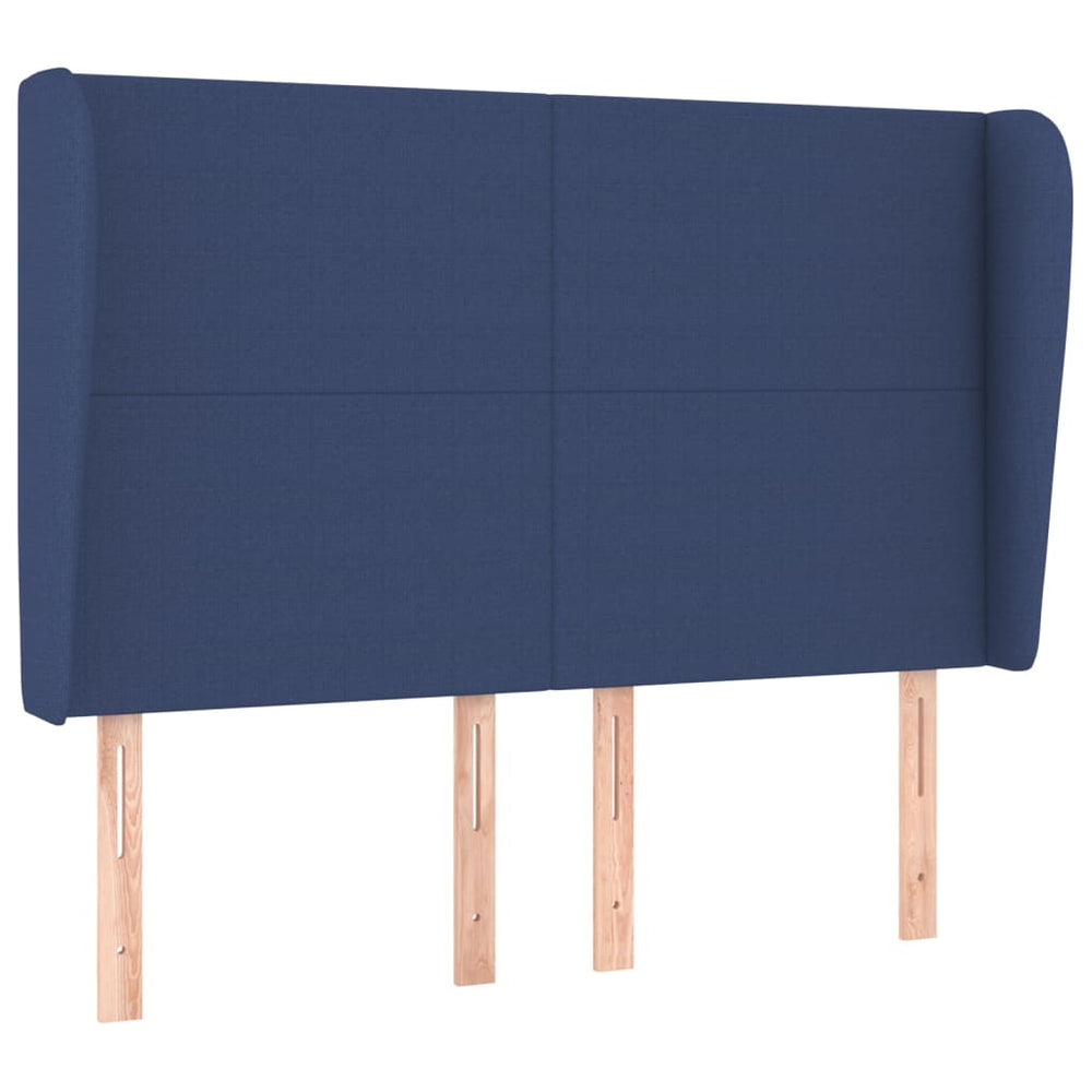 vidaXL Wingback Headboard Blue 147x23x118/128 cm Fabric
