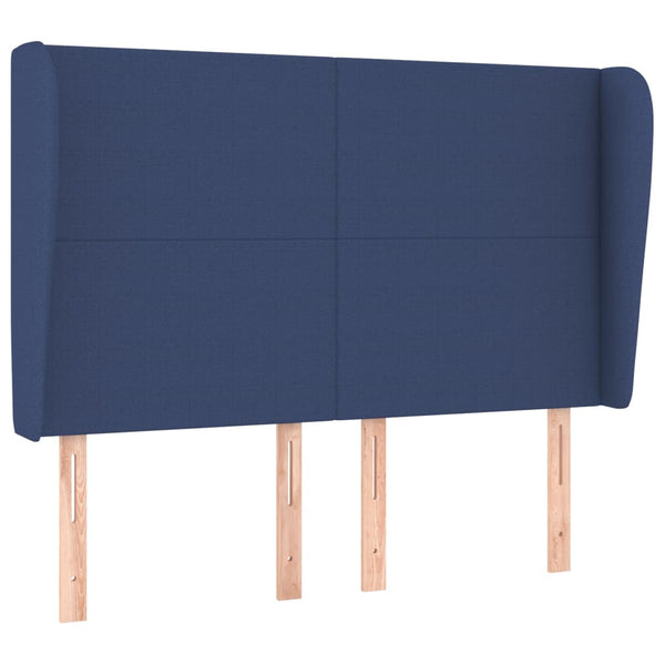 vidaXL Wingback Headboard Blue 147x23x118/128 cm Fabric