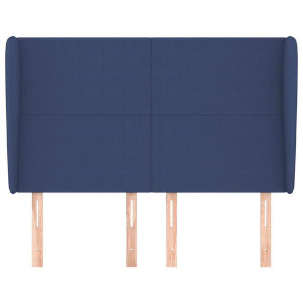 vidaXL Wingback Headboard Blue 147x23x118/128 cm Fabric