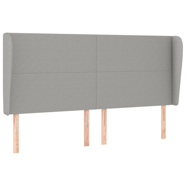 vidaXL Wingback Headboard Light Grey 163x23x118/128 cm Fabric