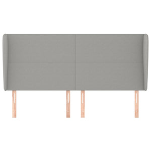 vidaXL Wingback Headboard Light Grey 163x23x118/128 cm Fabric