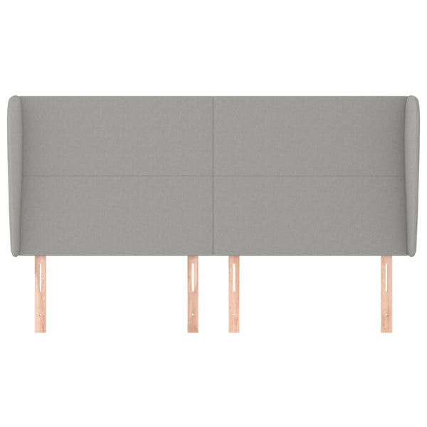 vidaXL Wingback Headboard Light Grey 163x23x118/128 cm Fabric