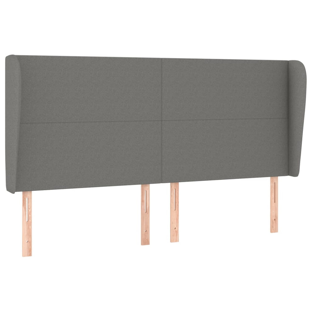 vidaXL Wingback Headboard Dark Grey 163x23x118/128 cm Fabric