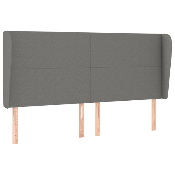 vidaXL Wingback Headboard Dark Grey 163x23x118/128 cm Fabric