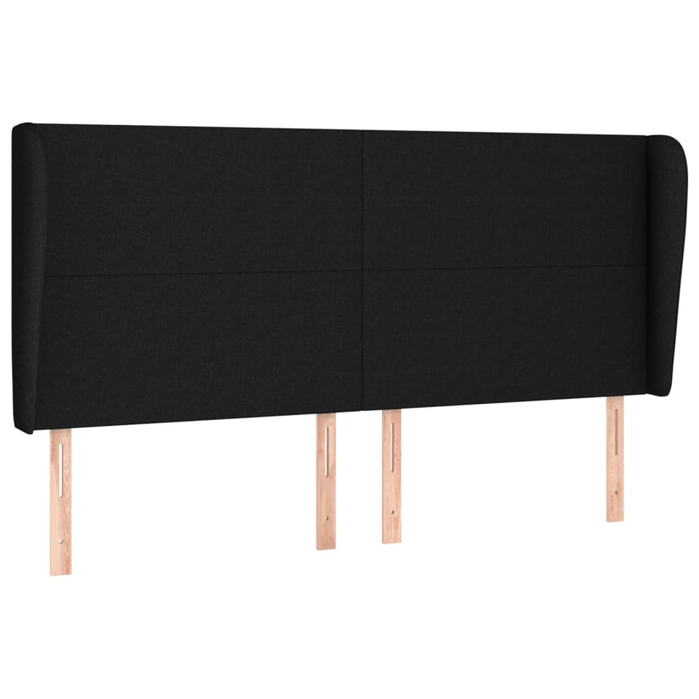 vidaXL Tufted Headboard Black 163x23x118/128 cm Fabric