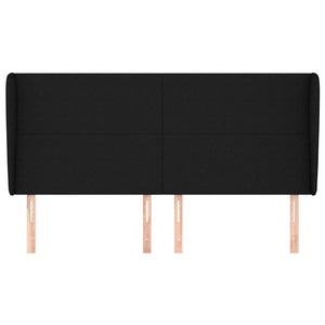 vidaXL Tufted Headboard Black 163x23x118/128 cm Fabric