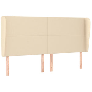 vidaXL Wingback Headboard Cream 163x23x118/128 cm Fabric