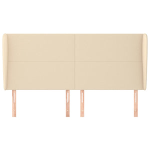 vidaXL Wingback Headboard Cream 163x23x118/128 cm Fabric