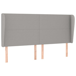 vidaXL Wingback Headboard Light Grey 183x23x118/128 cm Fabric