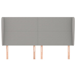 vidaXL Wingback Headboard Light Grey 183x23x118/128 cm Fabric
